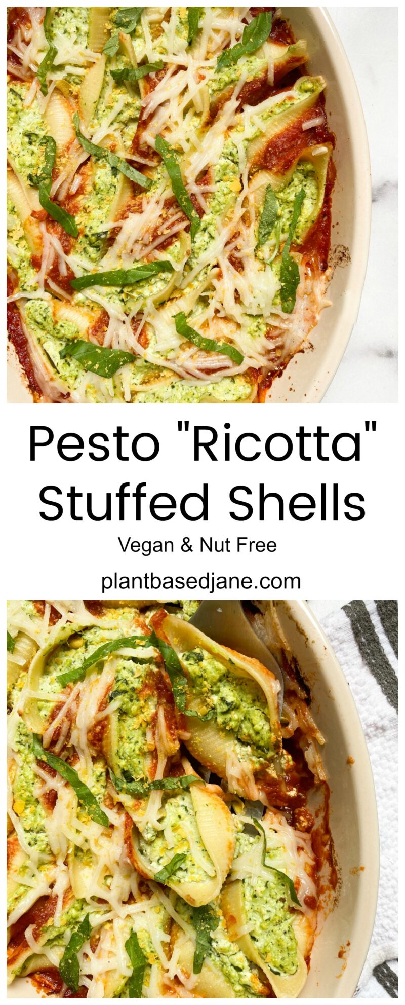 Pesto “Ricotta” Stuffed Shells – Plant Based Jane